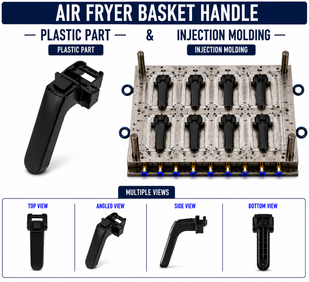 Air Fryer Plastic Basket Handle Mould and Moulding Service